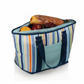 Topanga St. Tropez Canvas Cooler Tote Bag w/Pocket - Aqua (24 Can Capacity)